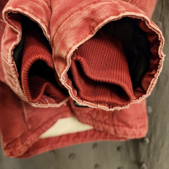 BERNE Duck Canvas Jacket Youth Medium R 10-11 Pink Sherpa Lined Hood Pocket Barn - Picture 9 of 12